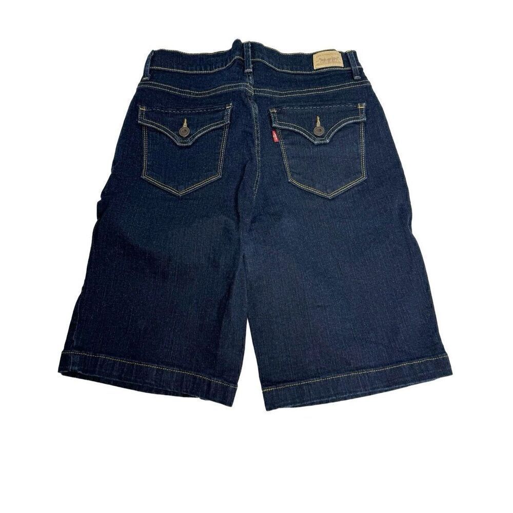 Levi’s dark wash 512 perfectly slimming Bermuda jean shorts size 10 - Picture 2 of 13
